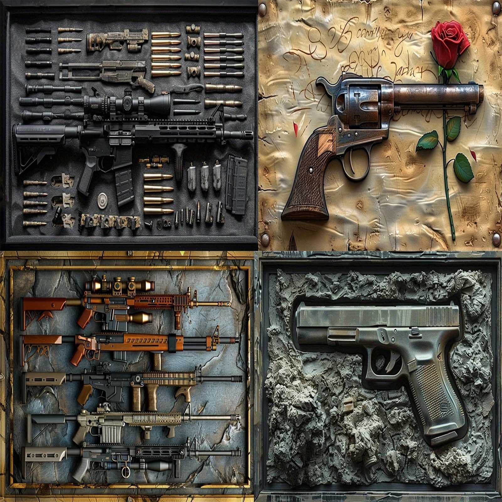 1Pc Vintage Metal Firearms Wall Art Plaque Sign Perfect for Cafe Man Cave Bars Garden Home Room Clubs Bedroom Gym Garage DecorXJ250116