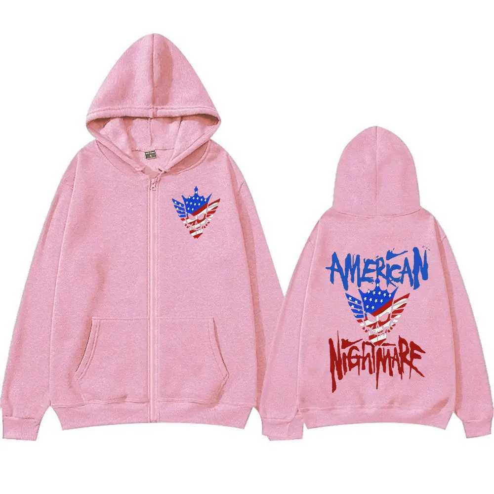 Cody Rhodes American Nightmare Zipper Hoodie Mens Harajuku Hip Hop Retro Jacket Sweater Casual Wool Zipper Hoodie X250125