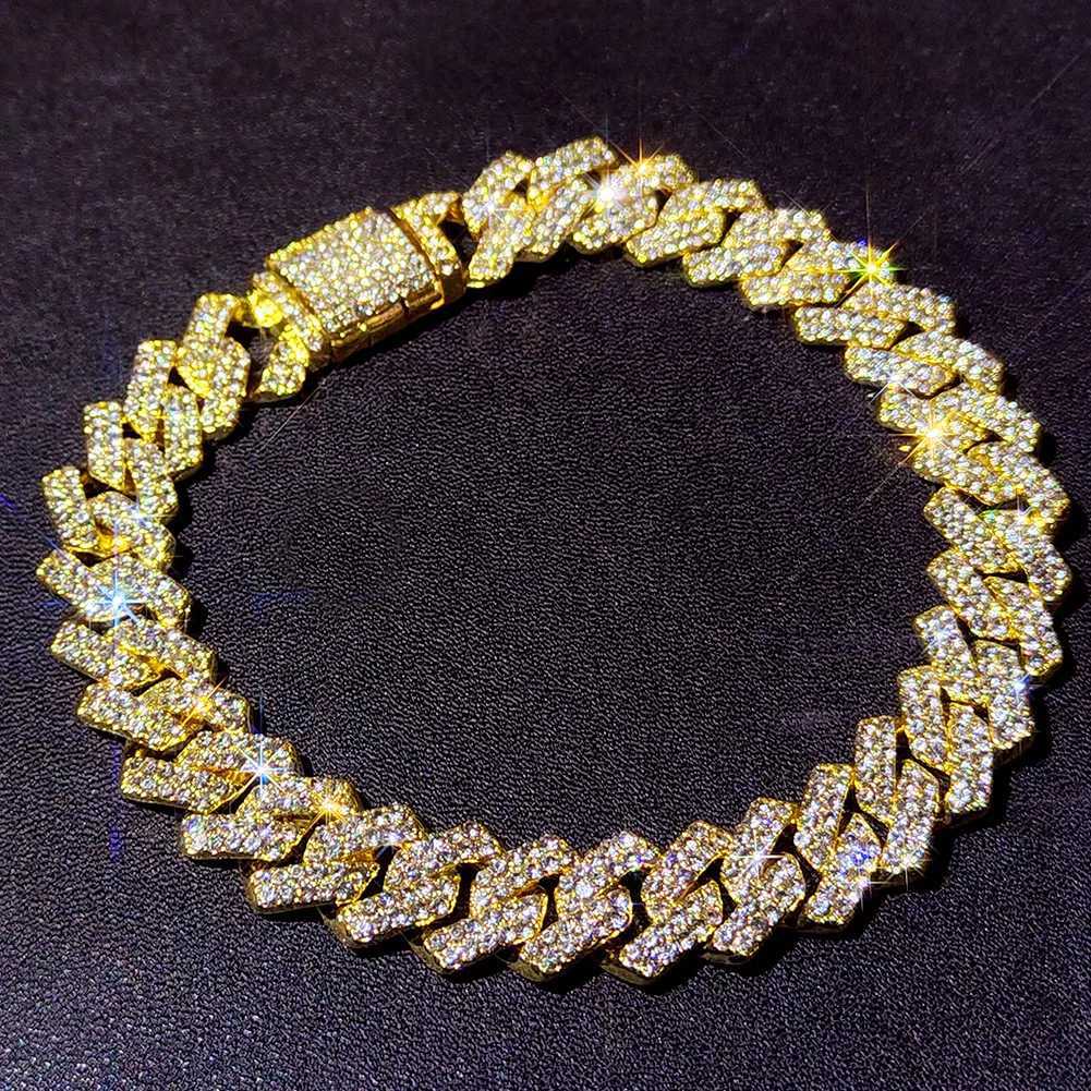 Flatfoosie Hip Hop d Out Chunky Cuban Chain Anklets For Wen Luxury Rhinestone Link Ankle Bracelet Beach Barefoot Jewelry X250125