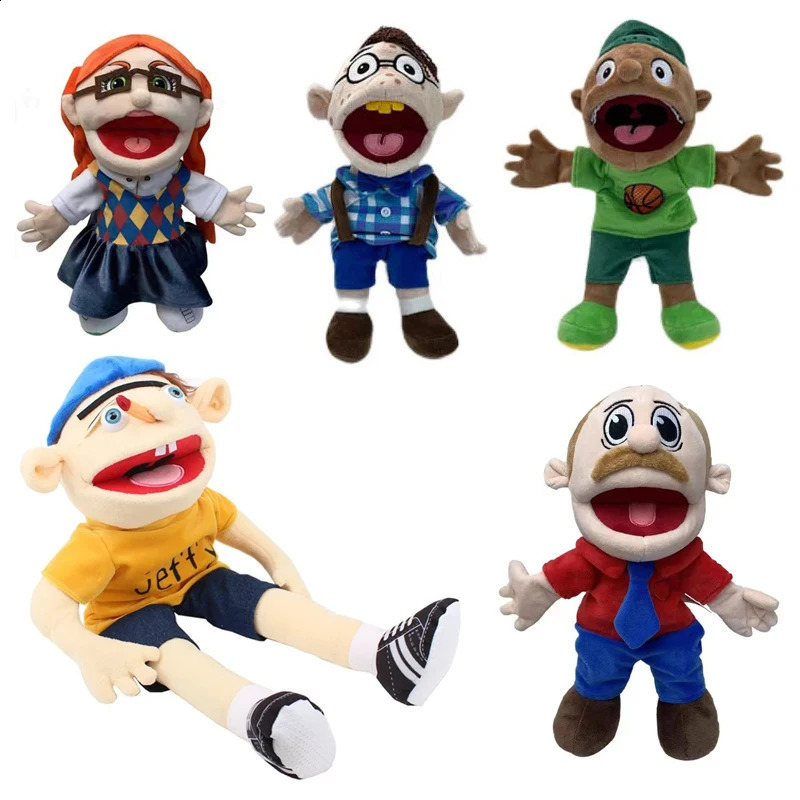 Free shipping Anime Jeffy Friends Hand Plushie Soft Cartoon Funny Finger Puppet Toy for Brithday Party Toys