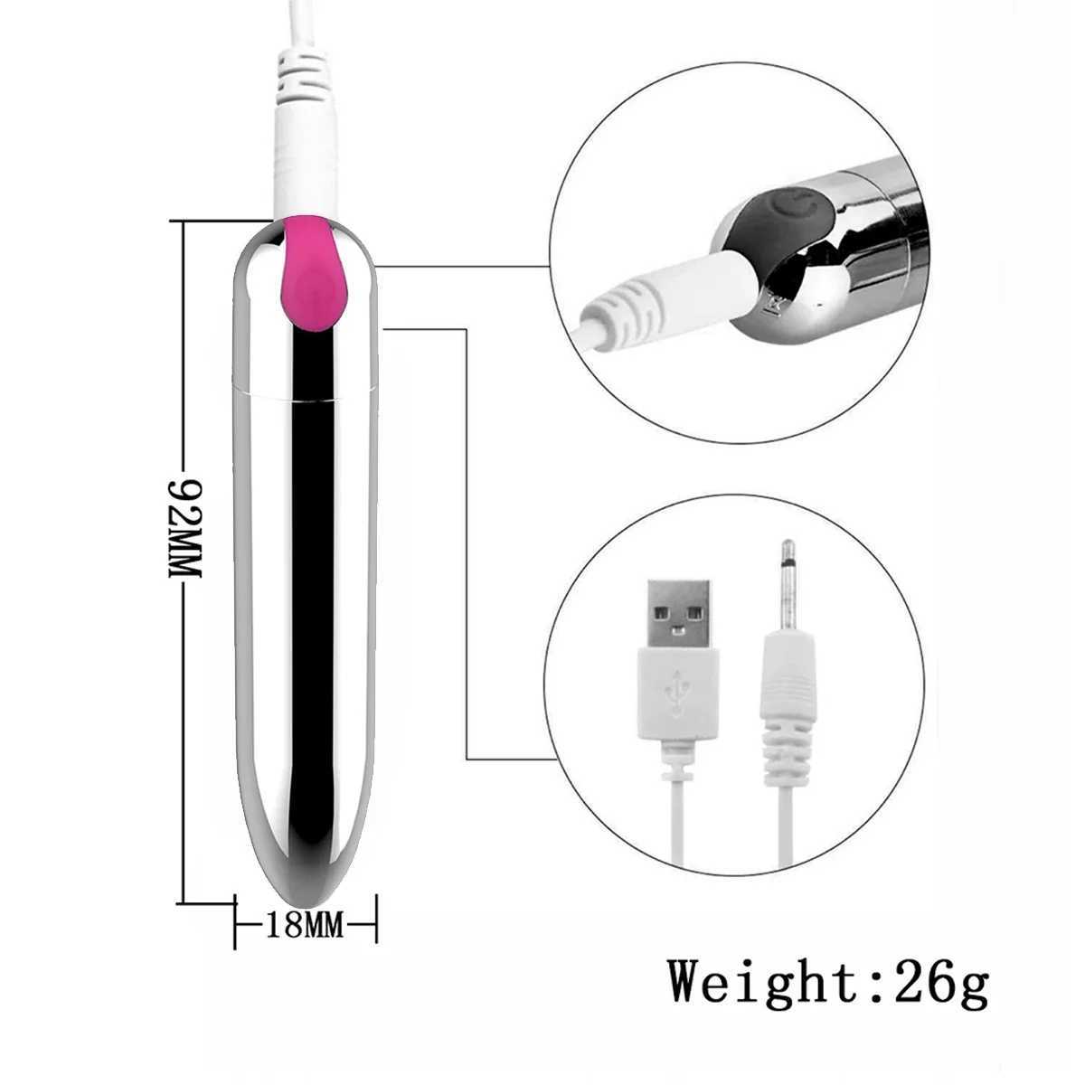 Mini bullet vibrator sex toy for women 10 speed powerful vibration USB charging G-spot massage adult toy W250117