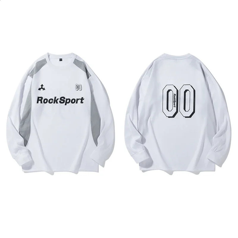 American Long Sleeve T Shirts Men Women Patchwork Oversized Hip Hop Streetwear Letter T-shirt Varsity Tee Y2K Loose Harajuku Top 250117