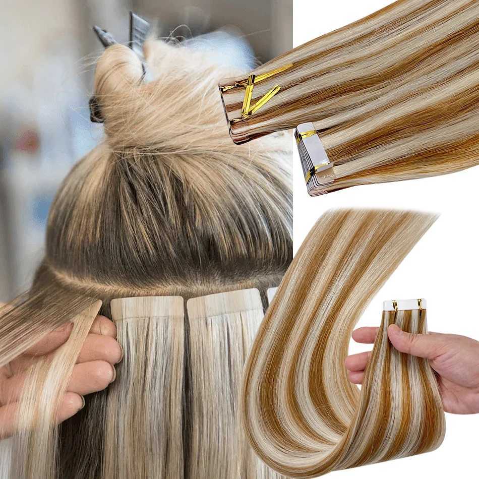Adhesive tape for hair extension straight hair 40 pieces/pack European Remy straight invisible tape adhesive hair extension W250113