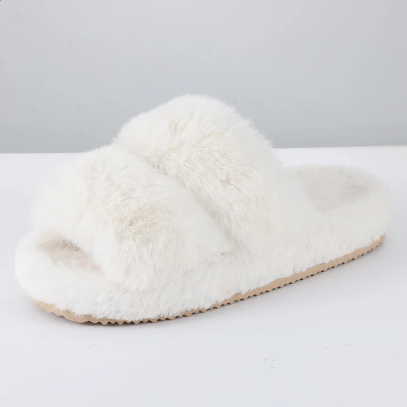 Evshine Women Open Toe Plush Slippers Faux Fur Warm Home Shoes Anti-Slips Fuzzy Fluffy Women Slippers Soft Cozy Bedroom Slippers 250118