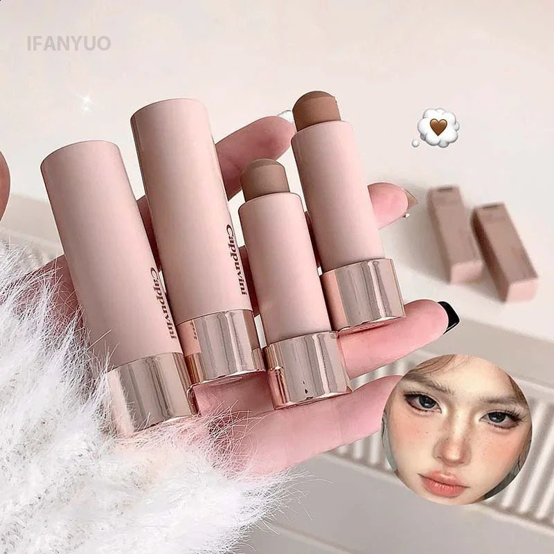 Gray Brown Bronzer Contouring Stick Waterproof Cream Texture Moisturizing Shadow Contouring Pen Face Concealer Cosmetics Makeup 250108