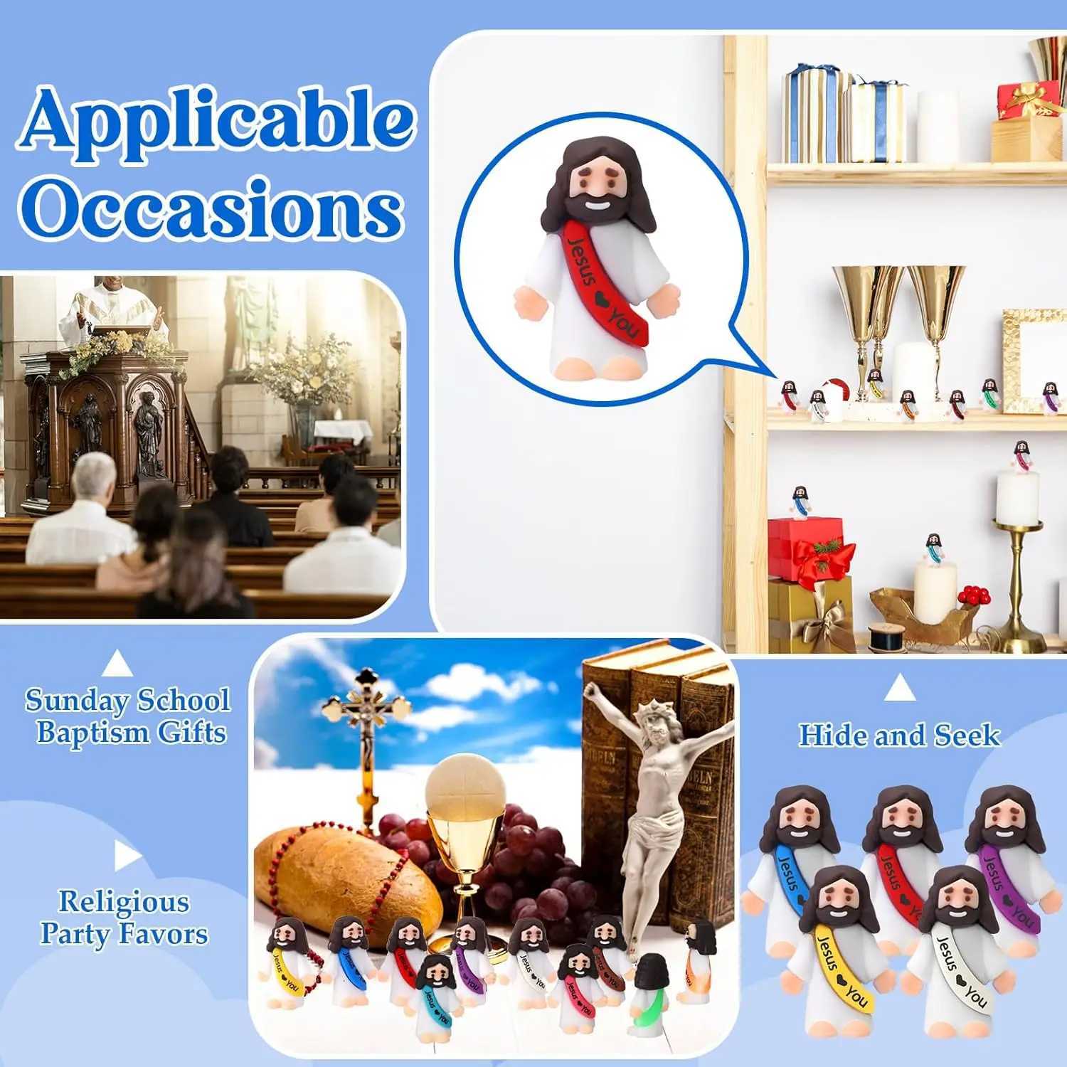 5/10/50 Mini Jesus Statues Easter Jesus Love You Jesus Toys School Religious Party Gifts Easter Egg Fillers Decoration W250113
