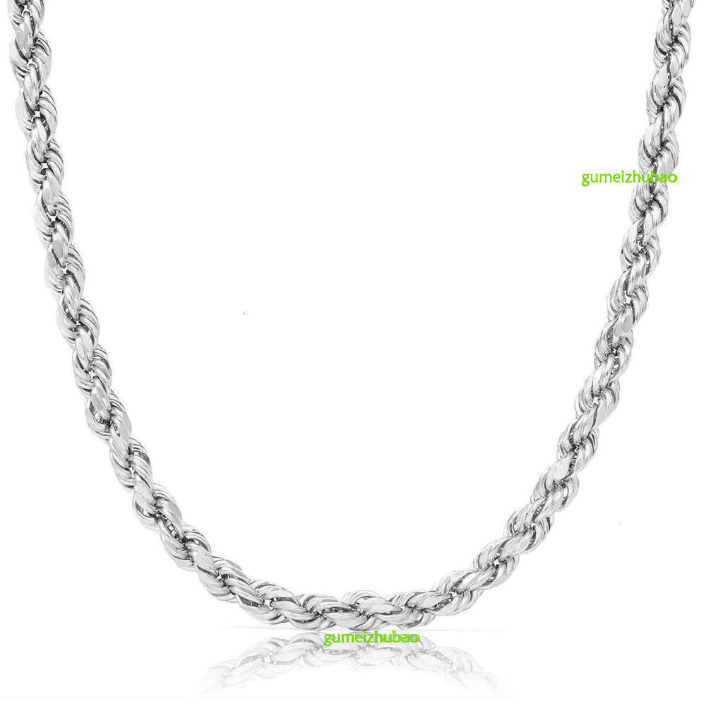 Real 10K 14K Solid Gold Rope Chains For Men Hip Hop Necklace