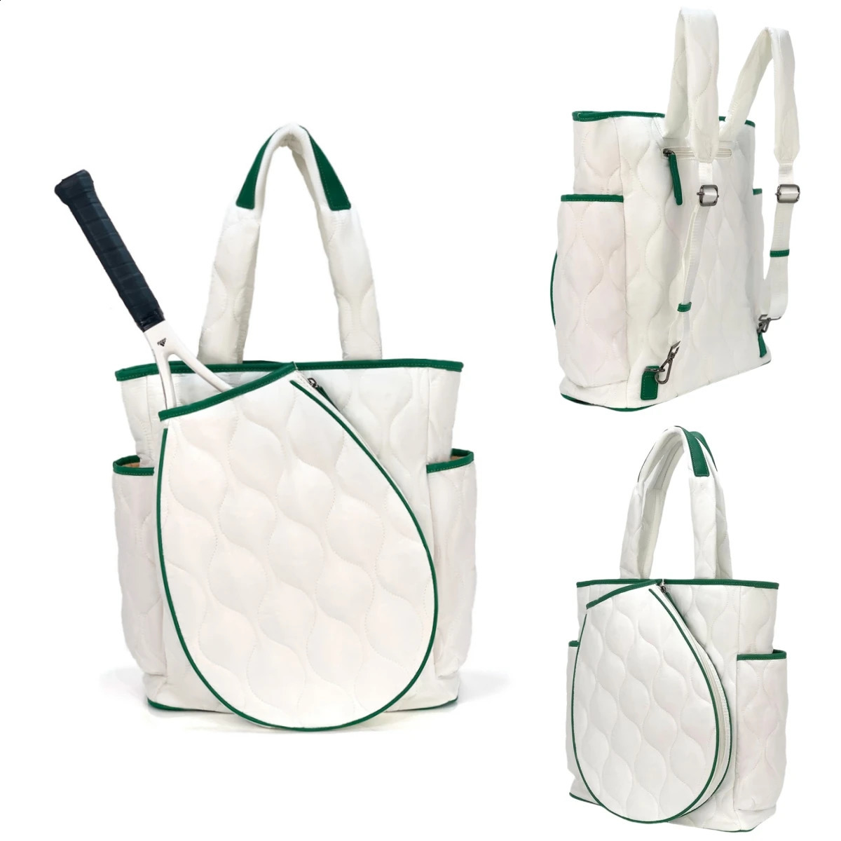 High quality women Large Capacity Zipper Tennis Racket Sling Sport Quilted Puffer Pickleball Bag Large Capacity Duffel Bag 250110