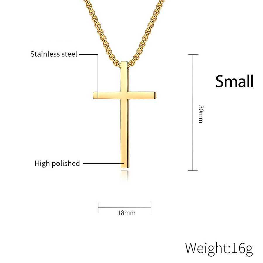 Titanium Steel Cross Necklace For Men Women Black Gold Silver Color Chain Crucifix Pendant Punk Party Never Fade JewelryXJ250121