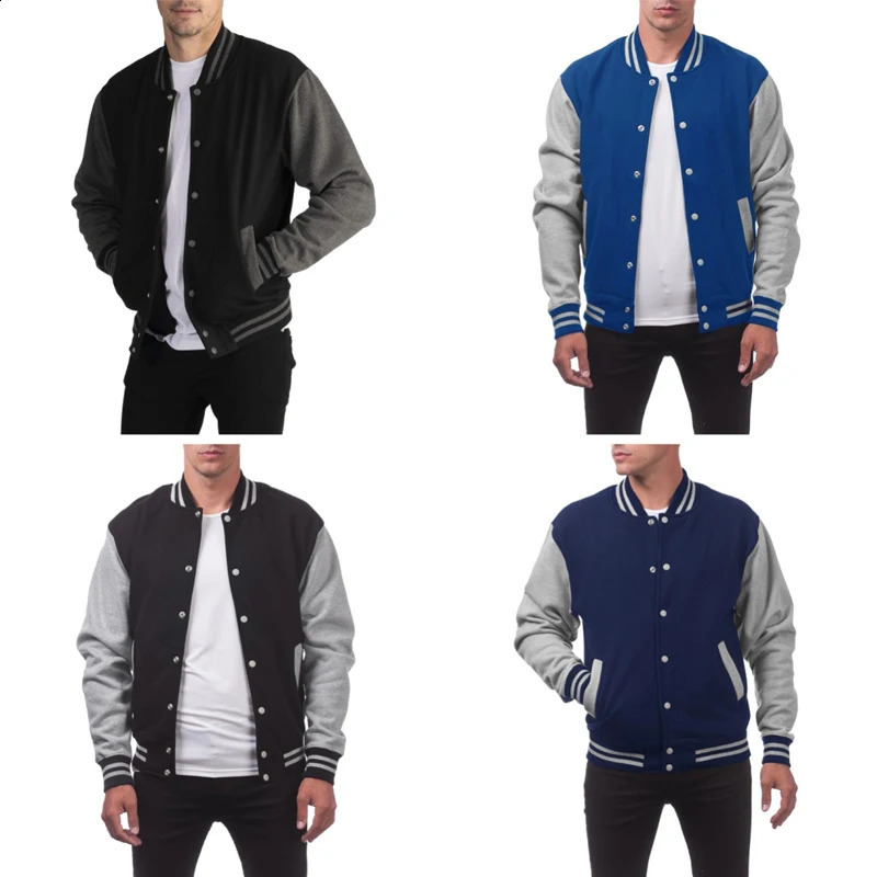 Spring Autumn Mens Pilot Bomber Couple Baseball Jacket University Varsity Solid Color Casual Korean Clothes 250116