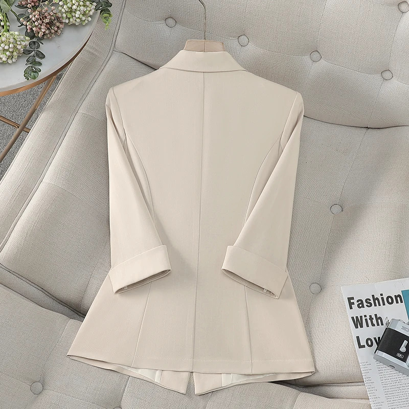 ZJYT Spring Office Lady Blazers Womens Jacket Coat Outerwears Elegant Casaco Feminino Casual Plus Size Veste Femme 250106