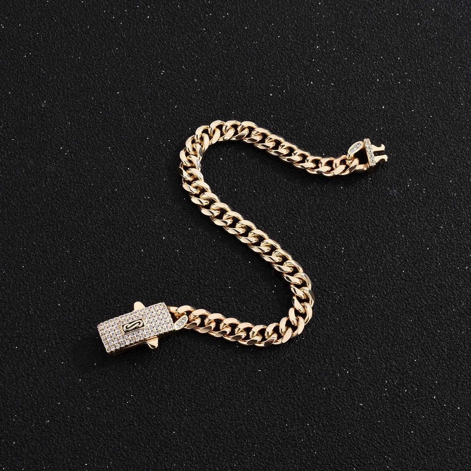 Monaco Anklet 6mm Cuban Chain Wens Anklet Copper Material Electroplated 14k Gold Mens Anklet Length Customizable X250125