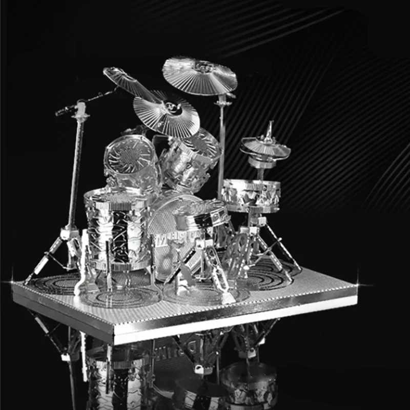 Drum set 3D metal puzzle model kit DIY laser cutting puzzle childrens puzzle toy W250117