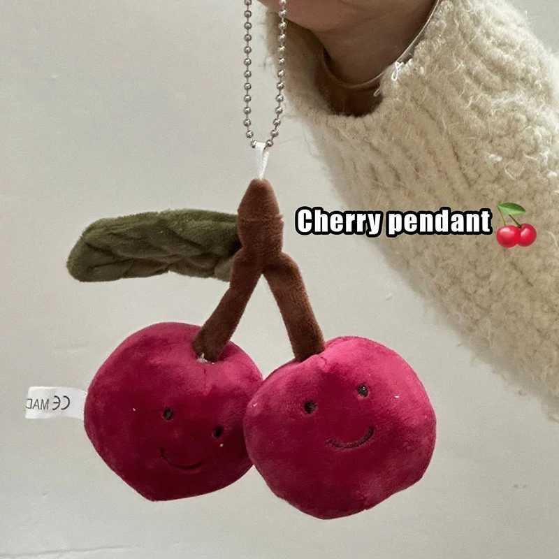 Cartoon Plush Cherry Charm Handbag Pendant Keychain For Womens Cherry Cute Bag Ornament Accories Backpack Decoration GiftsXJ250116