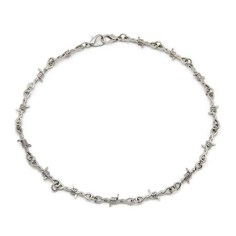 ZAKOL Fashion Iron Unisex Choker Necklace Women Hip-hop Gothic Punk Barbed Wire Little Thorns Chain Choker Jewelry GiftsXJ250121