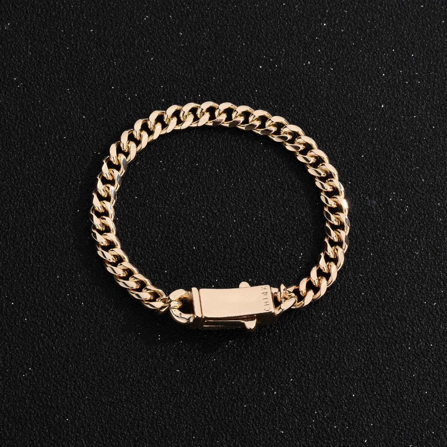 Monaco Anklet 6mm Cuban Chain Wens Anklet Copper Material Electroplated 14k Gold Mens Anklet Length Customizable X250125