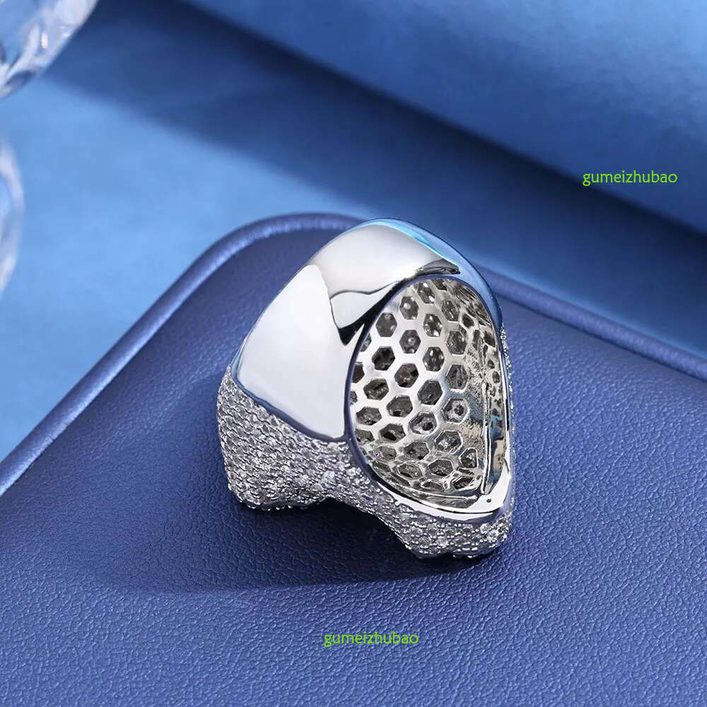 Hip hop explosion S sier Moissanite cross personality jewelry trend men's ring