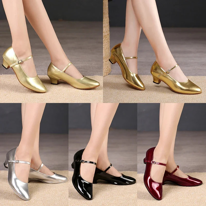 Dance Shoes Womens Soft Bottom Adult Four Seasons Mid-heel Pumps Teachers Practice Shoes Sailors Social Dancing Sandals 250122