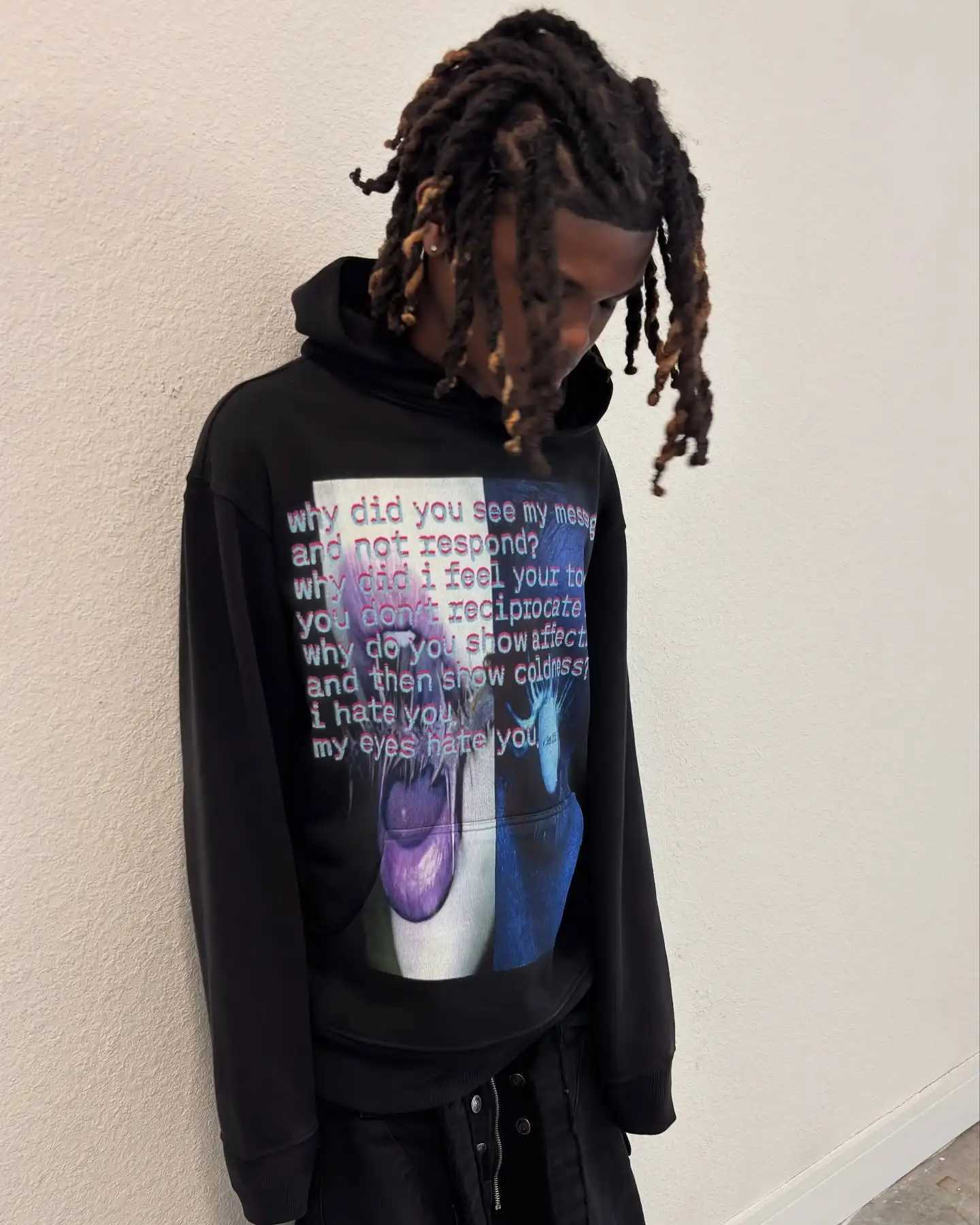 Harajuku Thickened Hip Hop Affection Hoodie Oversized Y2k Goth Hoodies Women Streetwear Tops Sweatshirt Grunge Men Clothing X250125