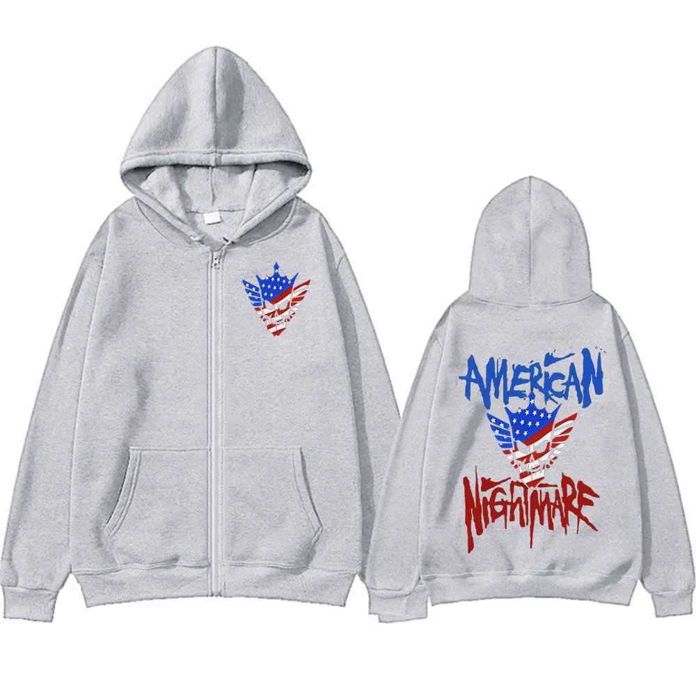 Cody Rhodes American Nightmare Zipper Hoodie Mens Harajuku Hip Hop Retro Jacket Sweater Casual Wool Zipper Hoodie X250125