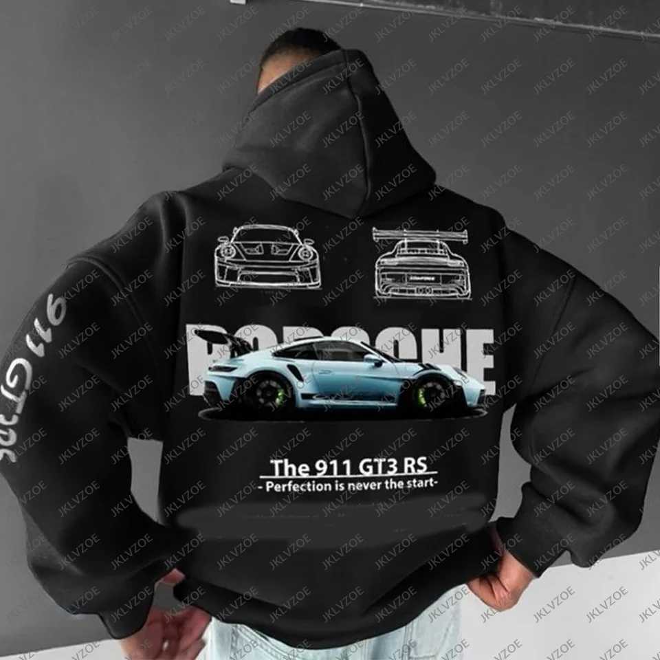 Racing F1 Unisex Boys Top Casual Team Clothes Teenager Men Boys Winter Sweatshirts Cotton Grapple 911 GT3RS Oversize Car Hoodie X250125