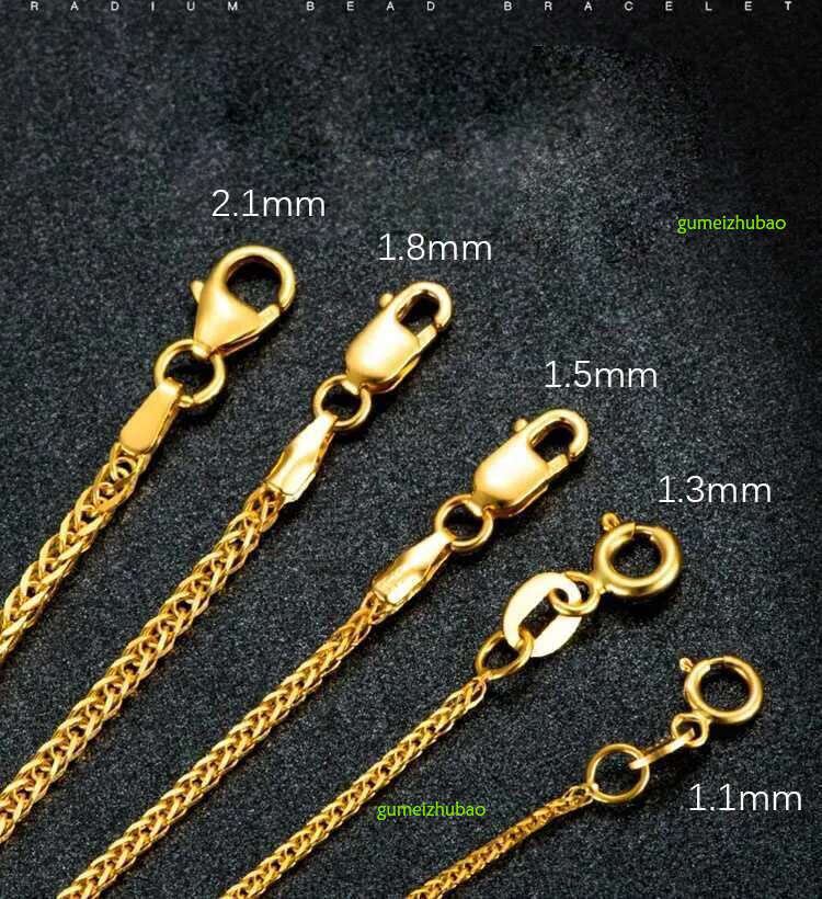 Pendant Necklaces Xiy Bulk Sale Trendy new design Pure real Chn chain Clavicle solid Yellow Gold Chain