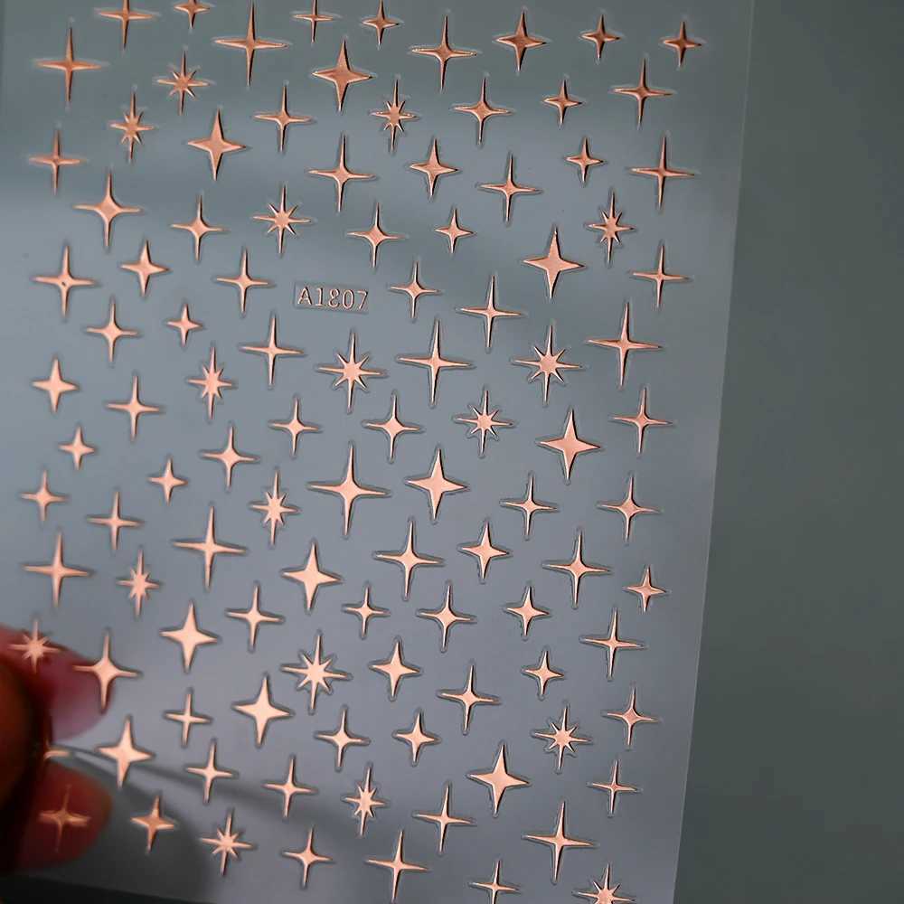Black White Star Nail Sticker Bronzing Laser Gold Silver Starlight Glossychic Y2K Adhesive Decal Manicure Decorations SliderXJ250120