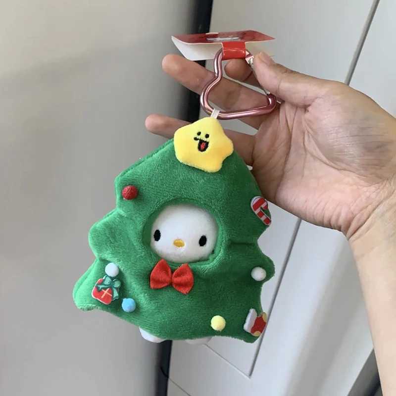 Kaii Sanrio Hello Kitty Christmas Tree Dr Up Doll Keychain Cartoon Cute Plush Pendant Keyring Backpack Decoration Toy Gift W250116