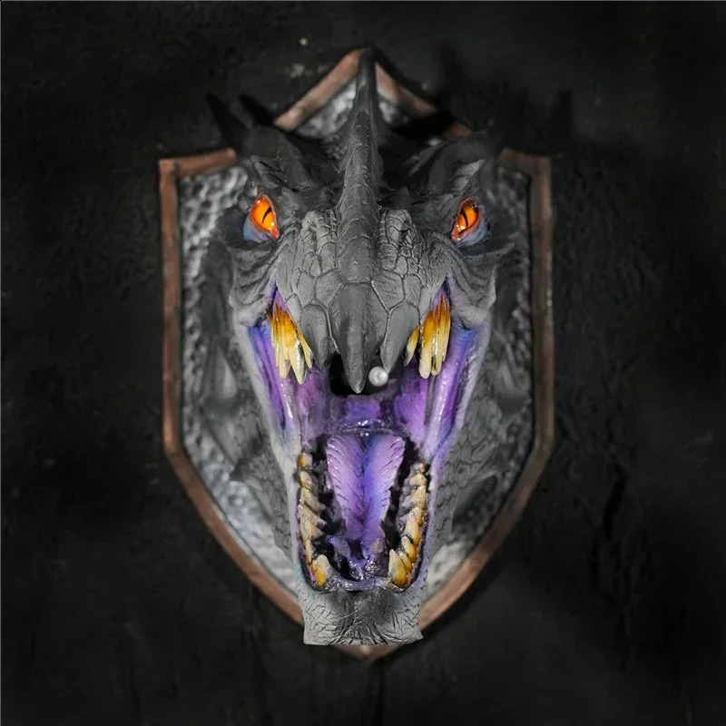 3d Dragon Legends Prop Wall Mounted Dinosaur Light Wall Art Sculpture Statue Wall Art Home Decor Room Decoration 250120
