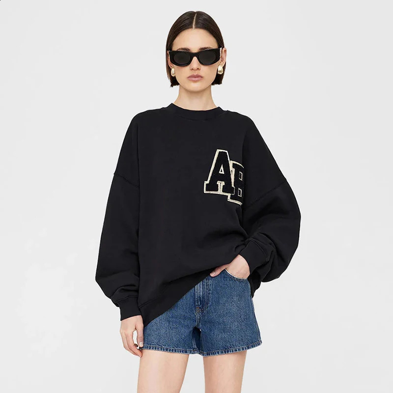 24 winter North American niche AB hand cranked special y fleece wine red loose womens round neck sweatshirt 250121