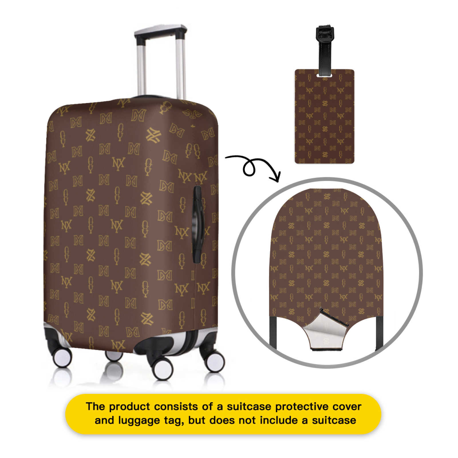 NXY Chic Luggage Cover And Luggage Tag Suits Designer Women Men Suitcase Protective Cover Dust Covers Classic Travel Accessories Supplies 250124
