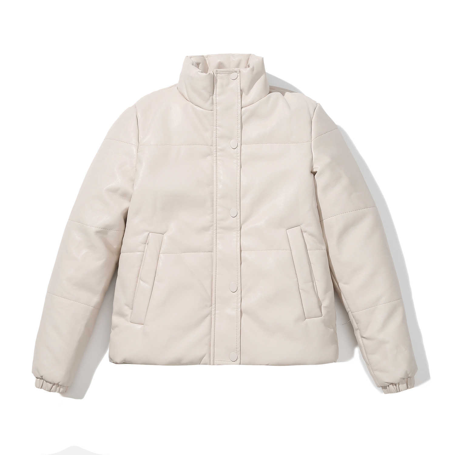 European Autumn Winter Short Leather Womens Coat Thickened Cotton Padded Bread Suit Womens Leather Womens Jacket 241209