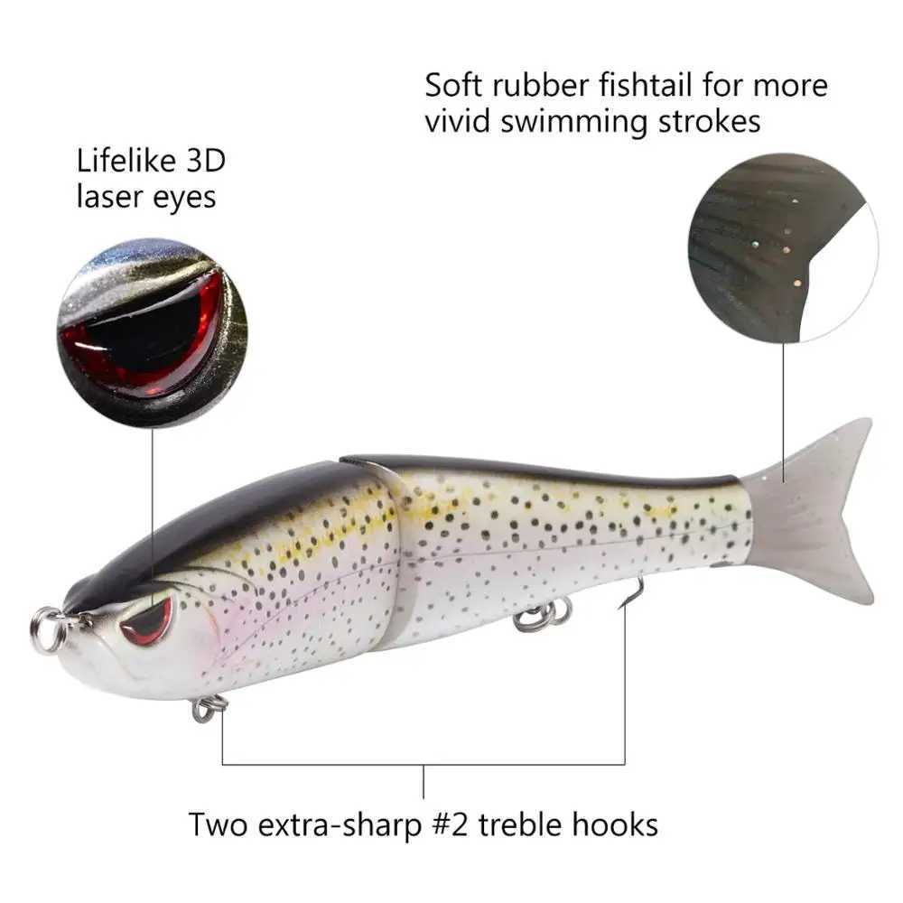 Bassdash Swimbaits Pike Trout Glide Baits Minnow Hard Bass Fishing Lure 7in/2.2oz 4.5in/0.65ozXJ250122