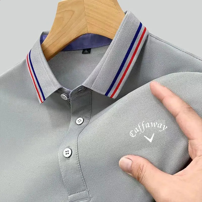 Mens breathable selling T-shirt business casual POLO shirt summer fashion short sleeved golf sports top 250114