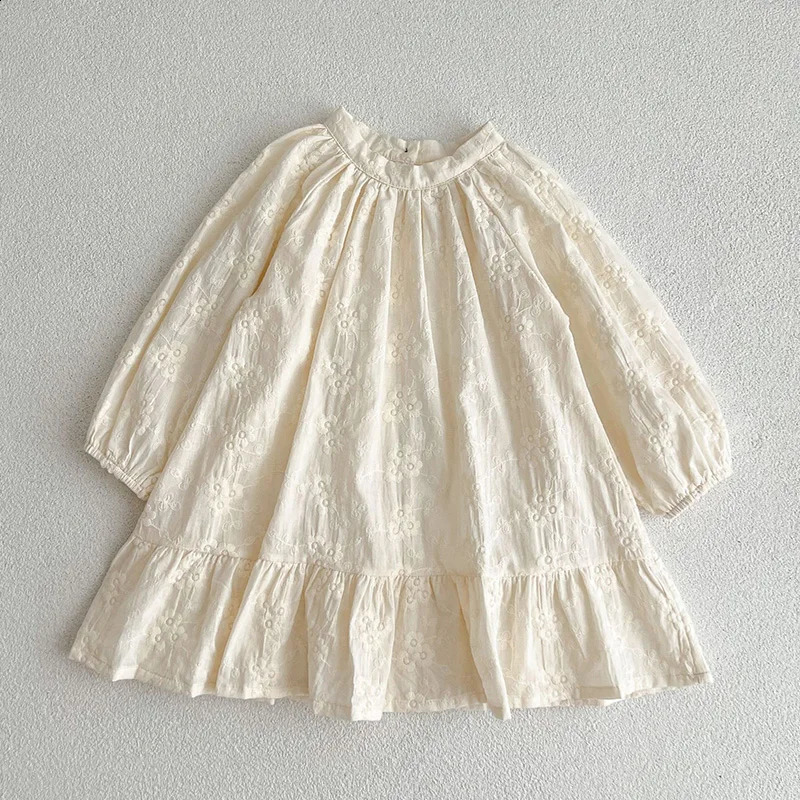 Spring Kids Baby Girls Long Sleeve Sweet Embroidery Princess Dress Autumn Kids Baby Girls Dress Children Clothes Dress 250120