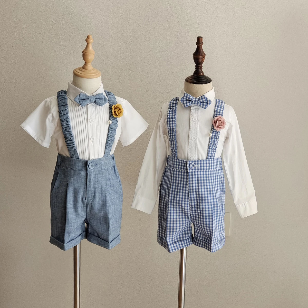 Boys Suit for Weddings Party Summer Autumn Gentleman Plaid Birthday Blazer Set Baby 1 To 4 Y Kids pograph Costumes 250120