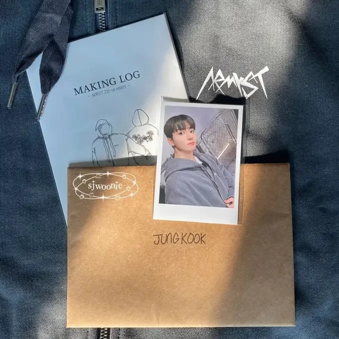 Zip-Up Hooded Jungle Hoodie Cardigan Hooded Sweatshirt With Card And Envelope Jungkook Style Hooded Top For Men 250115