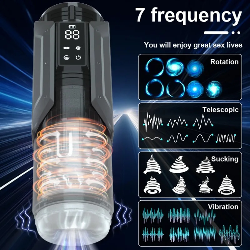 Telescopic Rotation Male Masturbator Vibration Heated Blowjob Masturbators Sex Machines Toy Toys for Men Fleshlight Pussy 18 250121