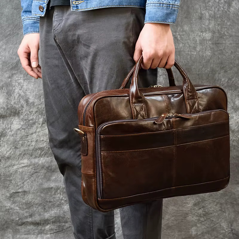Designer Bag Genuine Handbag For Men Travel Briefcase Male Leather Shoulder Men's Business Laptop Bag Large Messenger Bags