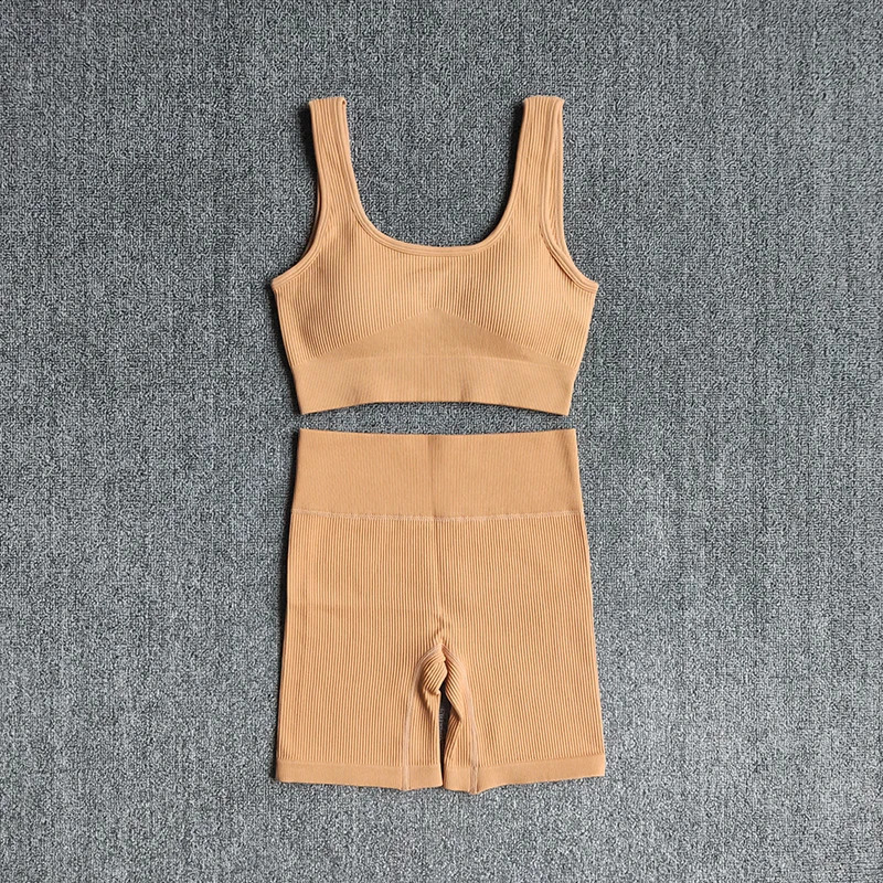 WAREBALL 2PCS Women Yoga Set Gym Set Sexy Bra Seamless Sports Shorts Workout Running Clothing Gym Wear Athletic Sport Suit 250207