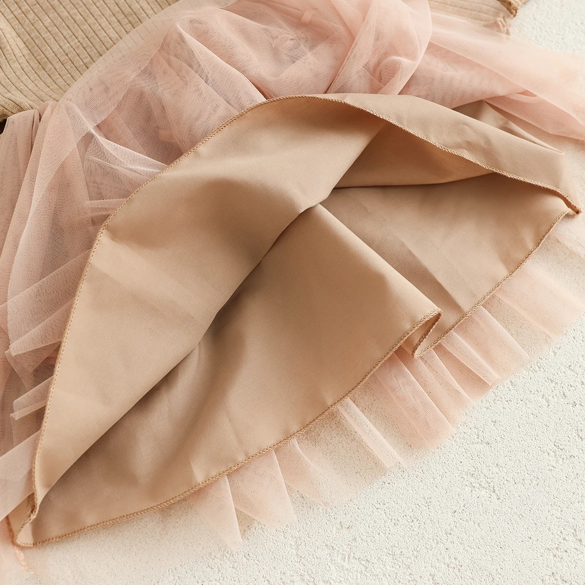 Autumn and Winter Fashion Toddler Girls Long Sleeve Mesh dress Pit Strip Ear Edge Bow Mesh Autumn and Winter dress Princess Gift 250120