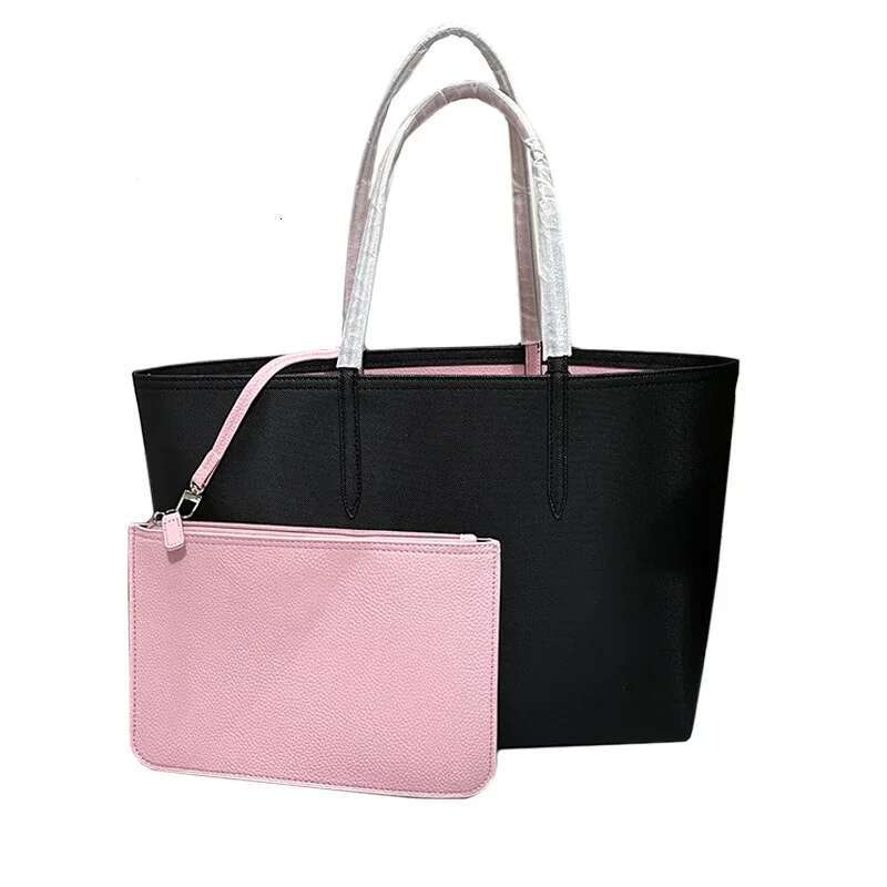 2Pcs Women Large Capacity Tote Purse PVC Handbag Female Travel Shoulder Shopping Bags Set Top Handle Bag