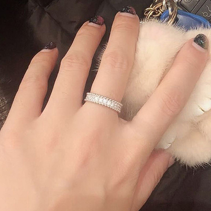 Ins Simple Fashion Wedding Rings Luxury Jewelry 925 Sterling Silver Fill Full Round 5A Cubic Zircon CZ Diamond Party Circle Women Engagement Band Ring