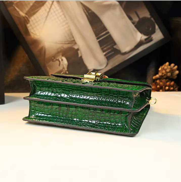 Fashion Brand Women's Handbags Genuine Leather Shoulder Crossbody Bag Crocodile Small Hard Square Portable Messenger Bags