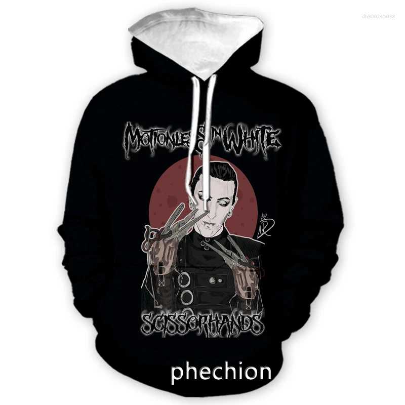 Men's Hoodies Phechion Fashion Men/Women Motionless In White 3D Print Casual Sweatshirt Streetwear Men Loose Sport H82