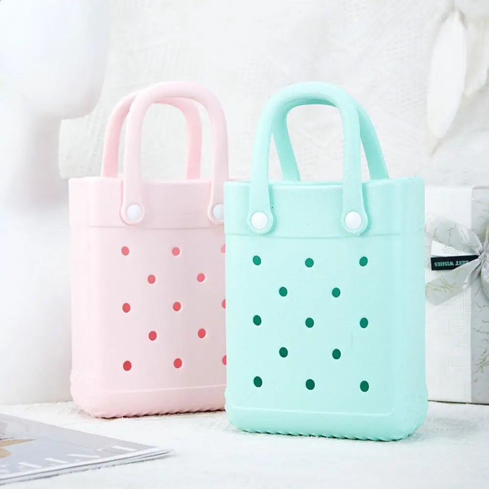 Fashion Mini EVA Hole Bags for Women Cartoon Colorful Summer Beach Tote Bag Basket Holes Waterproof Handbag Pouch 250121