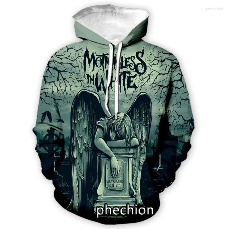 Men's Hoodies Phechion Fashion Men/Women Motionless In White 3D Print Casual Sweatshirt Streetwear Men Loose Sport H82