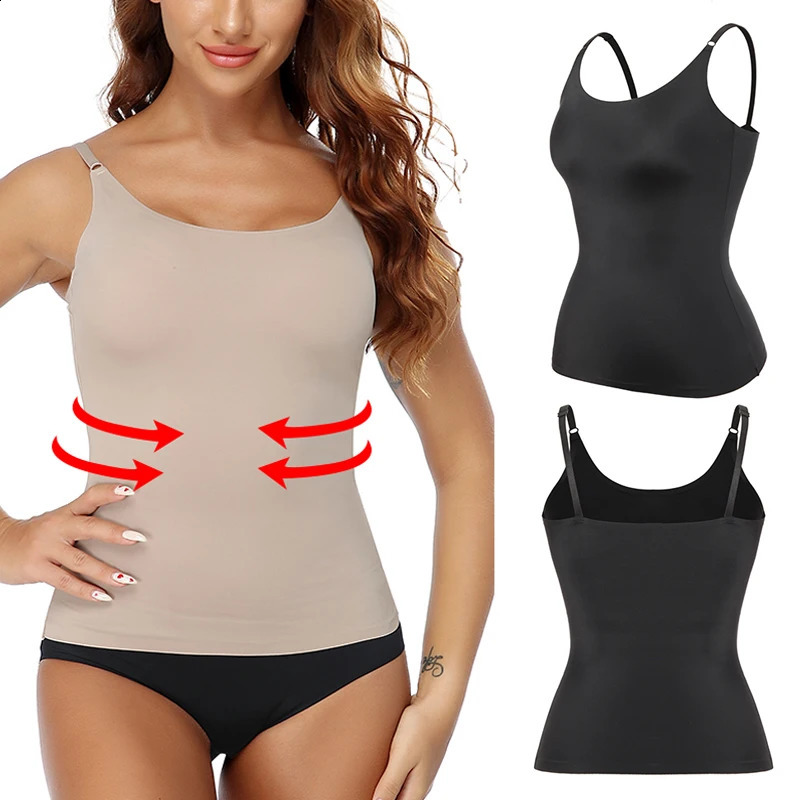 Seamless Shapewear Tank Tops Camisole Women Tummy Control Smooth Compression Vest Nude Black Women Clothing 250116