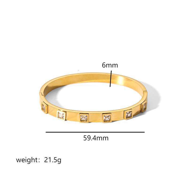 Designer Six pointed star clover Bangle Waterproof Cubic Zirconia Bangles Stainless Steel Bracelets Gold Plated Jewelry for Women Factory Wholesales C