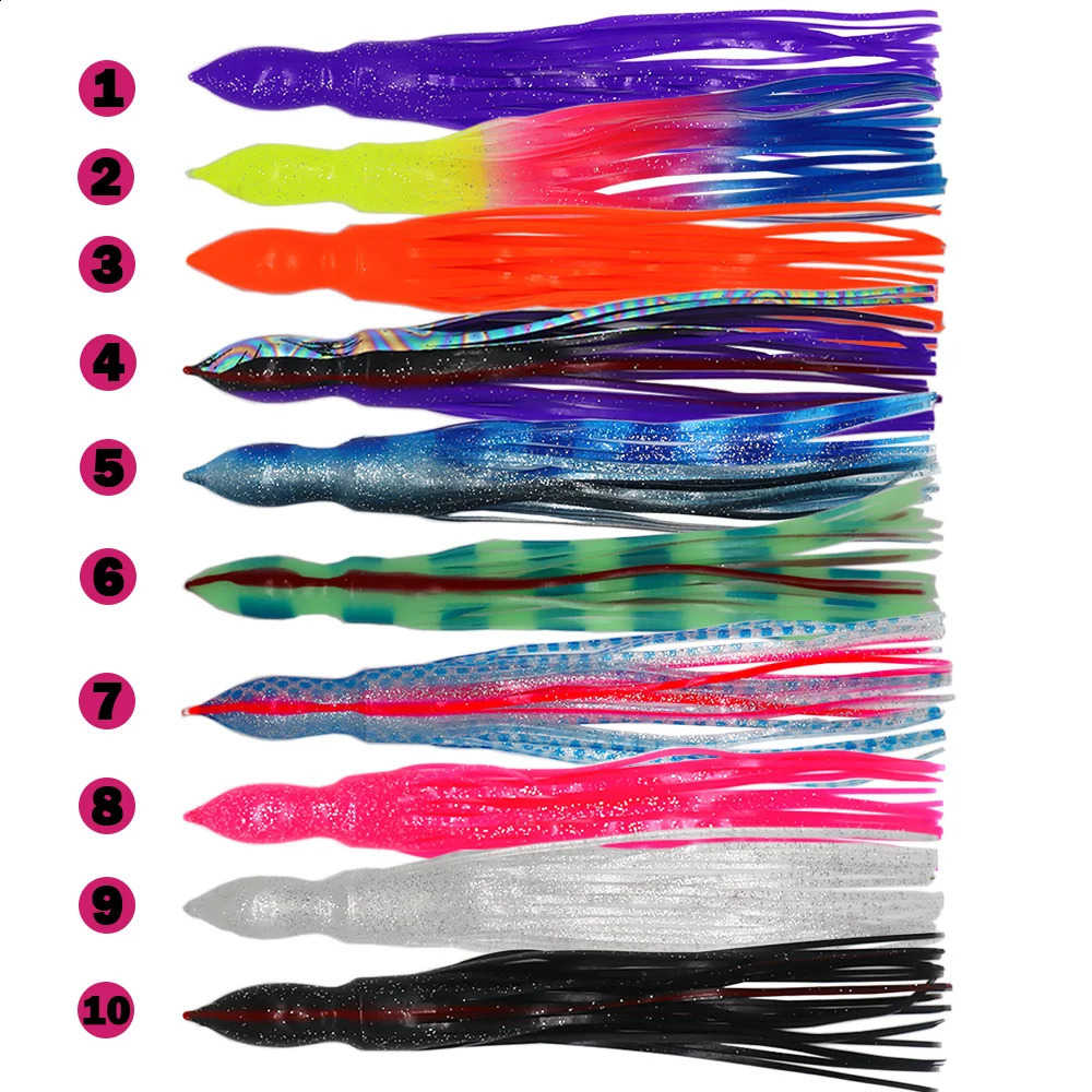 10 pieces of 12 inch tuna big game marlin tuna drag squid bait octopus fishing drag squid bait instead of rubber squid bait 250109